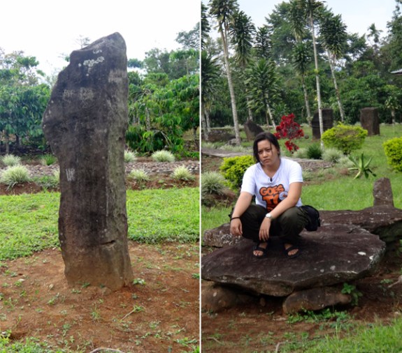 menhir (kiri); dolmen (kanan)