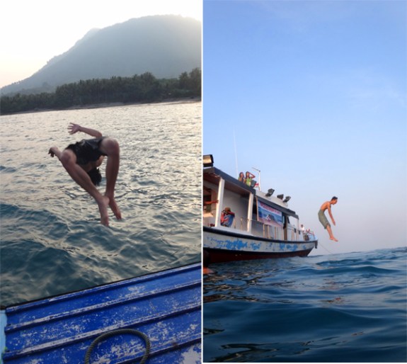 menceburkan diri ke laut