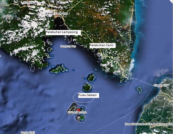 jalur yang tak biasa -  Pelabuhan Lempasing menuju Pulau Sebesi (sumber www.wikimapia.org)