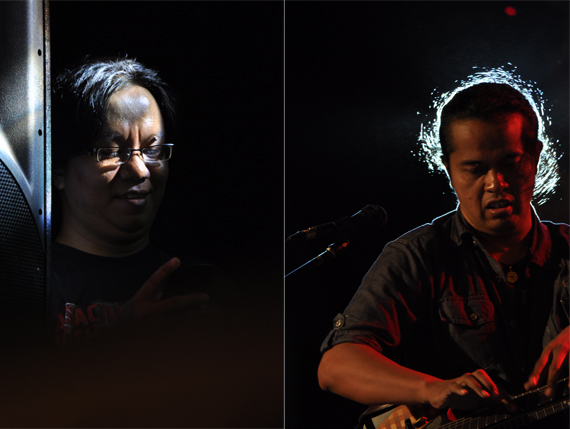 figure - behind the stage versus on stage