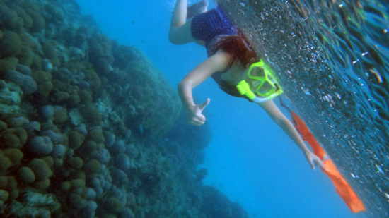 snorkling di tengah hujan - Maratua snorkling di tengah hujan - Maratua