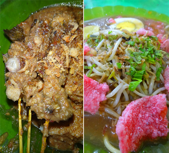 hidangan pembuka di kota Medan - sate dan mie rebus