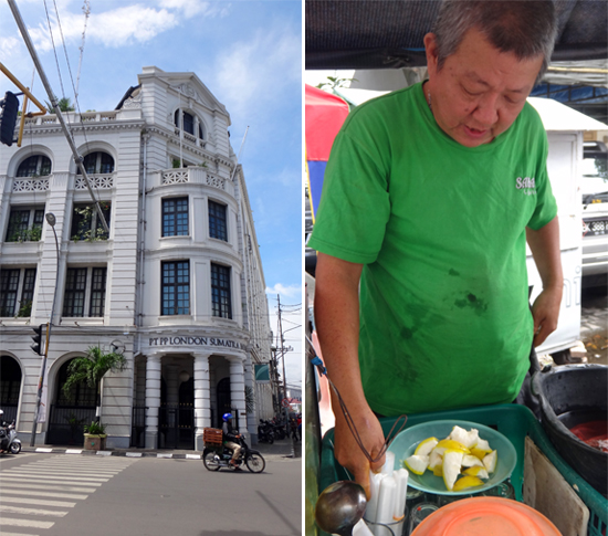 Gedung Lonsum (kiri) - Penjual Rujak Teng-Teng  (kanan)