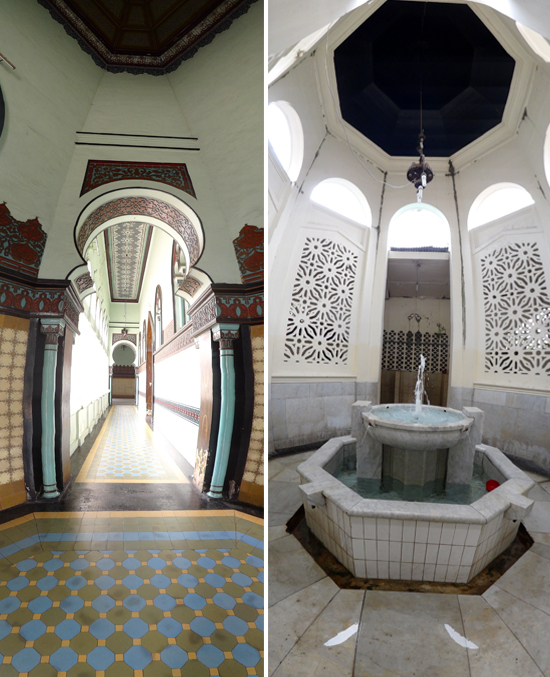 Serambi Masjid Raya (kiri) - tempat wudhu (kanan)