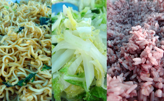 menu makan siang di Dintor (tetep ada sawi putih)