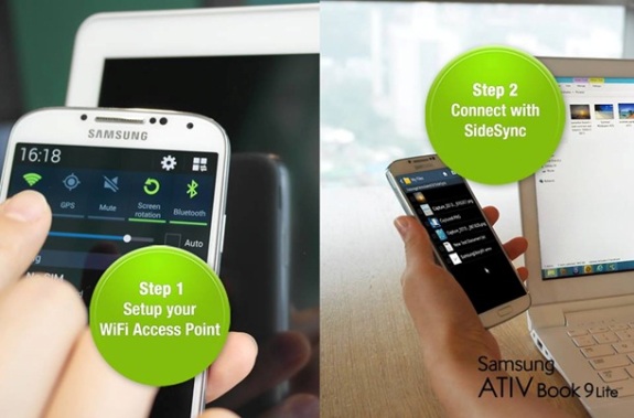 fitur #sidesync - bisa mengendalikan perangkat GALAXY lewat ATIVBook9Lite | Samsung.com
