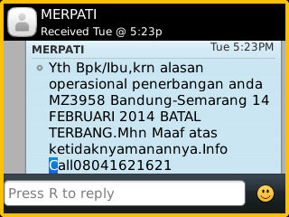 sms tanggal 26 November 2013