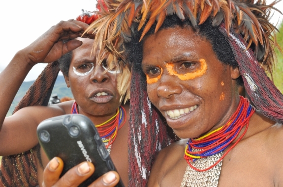 Two Wamena Girls Try Selfie