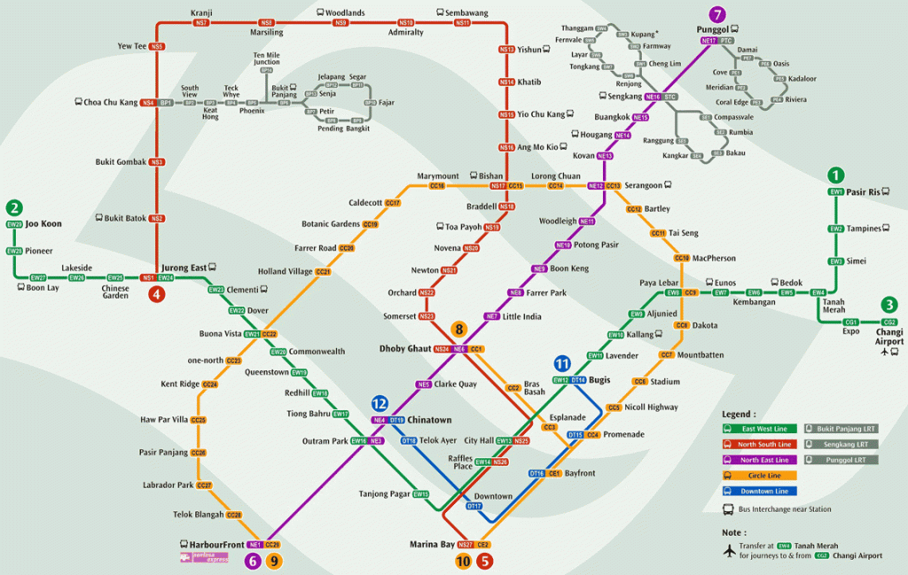 peta MRT Singapura 