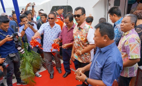 pengguntingan pita kapal MV Sea View