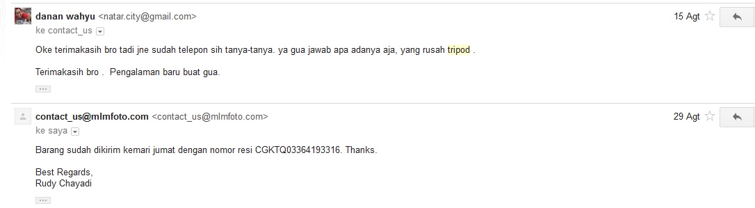 e-mail konfirmasi proses sedang berlangsung 
