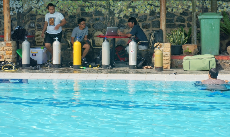 Persiapan sebelum menyelam dimulai 