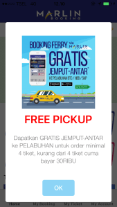 marlin booking antar gratis