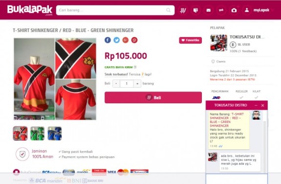 Sebelum bertransaksi idealnya berkomunikasi dulu di Chatbox dengan penjual