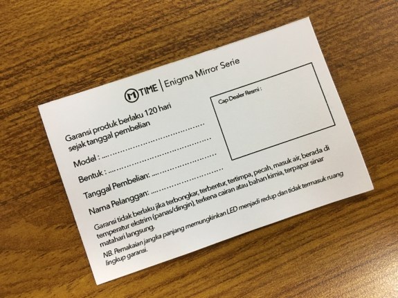 Garansi berlaku selama 4 bulan atau 120 hari