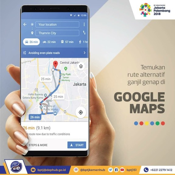 Gunakan google map untuk merencanakan dan memantau rute perjalanan anda