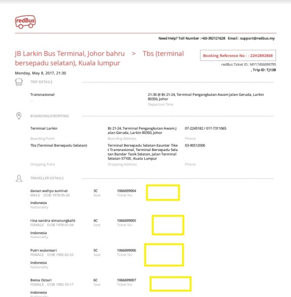 Pesan online bus Larkin - TBS