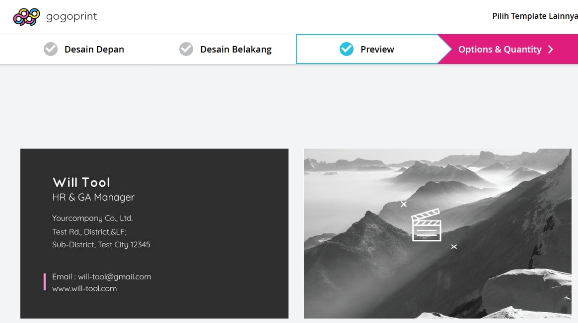 Silakan lihat hasilnya untuk memastikan apakah desain yang dibuat dapat dicetak 