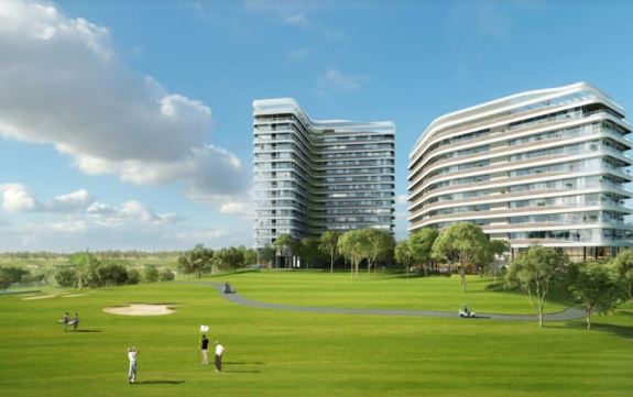 The Nove Kaina Tower dari Sinar Mas Land , apartemen dengan halaman lapangan golf.